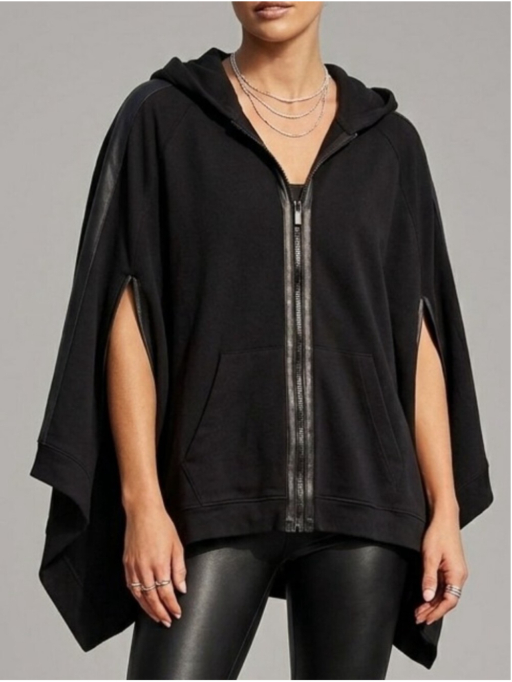 Bebe Sport Black Zipped Hoodie Ponch Sz S Fits S-L Baddie Villian Dark Jedi Sith